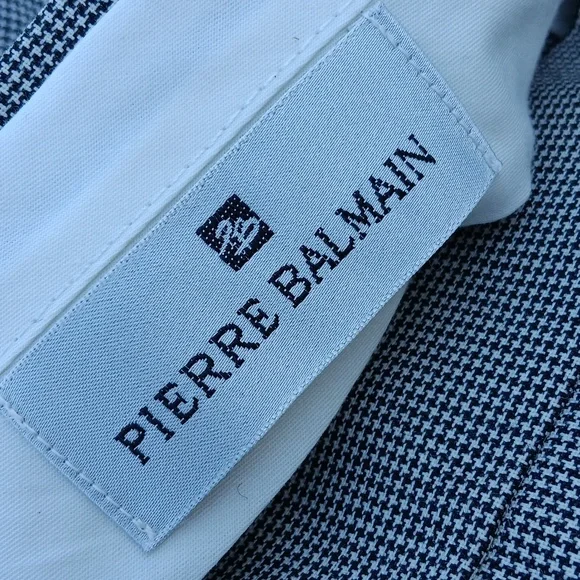 PIERRE BALMAIN MEN'S VINTAGE DOUBLE PLEATED HOUNDSTOOTH LUXURY TROUSERS